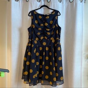 Navy and Gold Polka Dot Dress from Eshakti